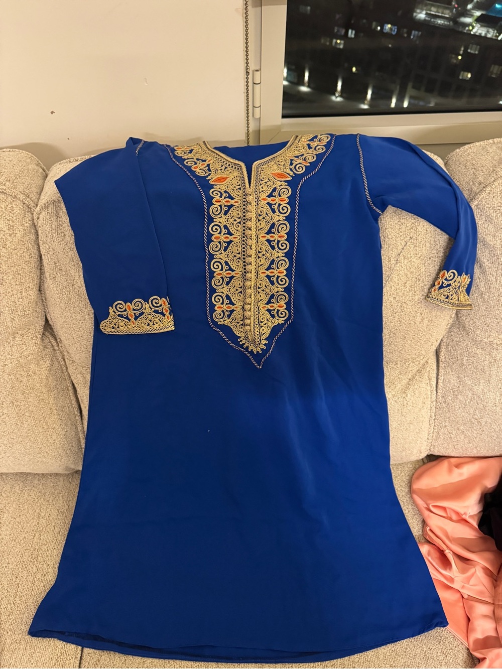 Embroidered Blue girl  Tunic Dress
